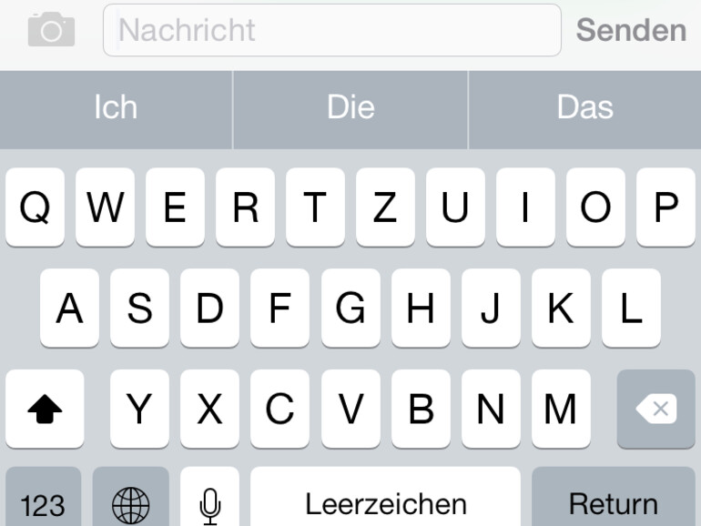 Die Tastatur in Apples „Nachrichten“-App.