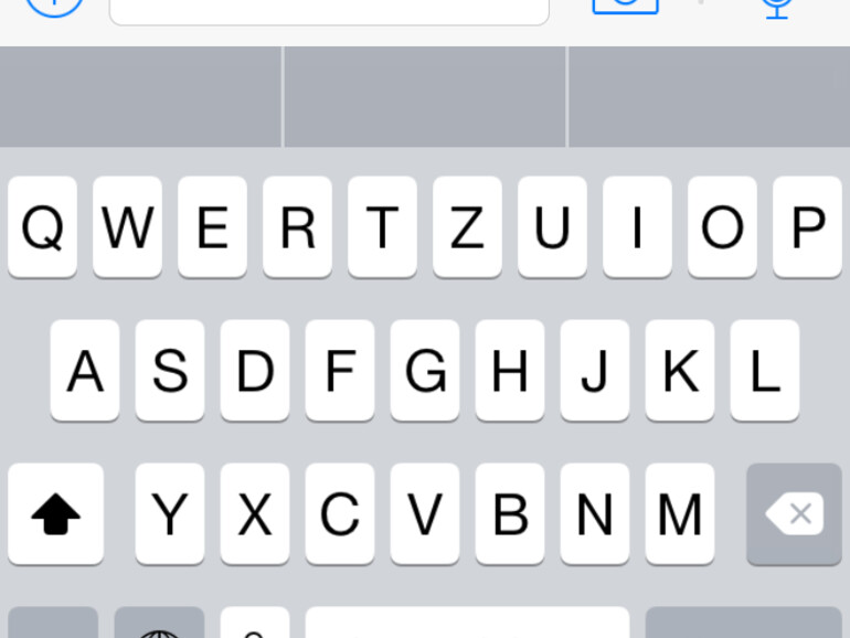 Die verkrüppelte Tastatur in „WhatsApp“.