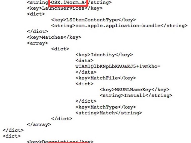 Ein Eintrag aus der Anti-Viren-Software Xprotect.