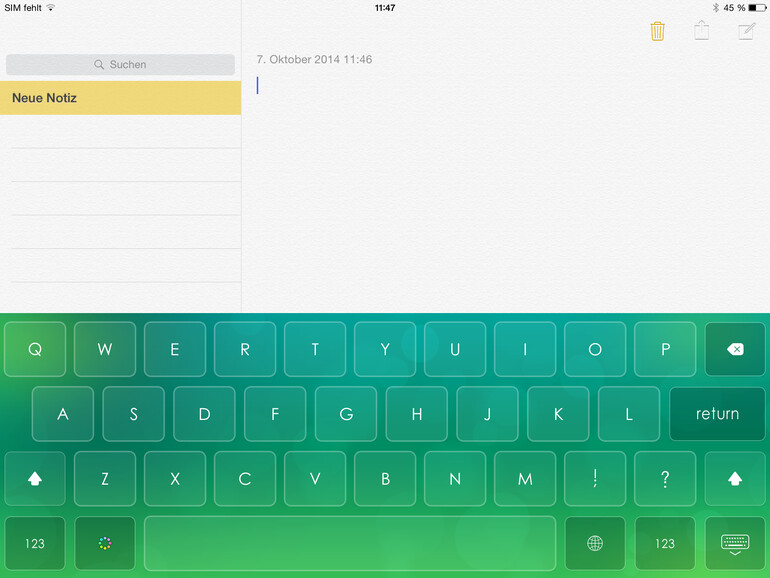 Auch das grüne Theme überzeugt.