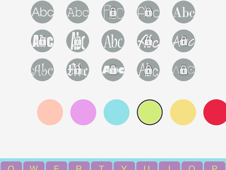 Selbst die Buchstaben können in Schriftart und Farbe angepasst werden.