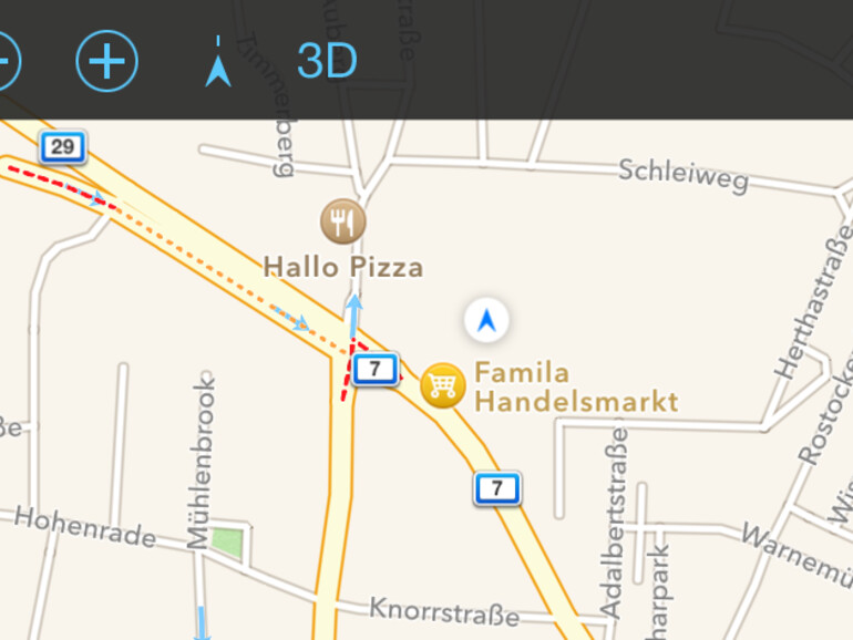 Über die Schaltflächen „-“ und „+“ kann gezoomt werden.