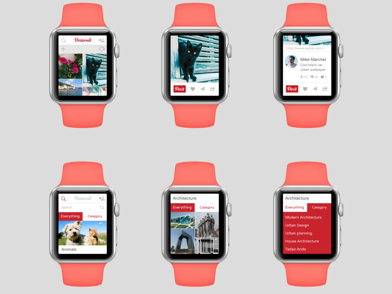 Pinterest  auf der Apple Watch (Entwurf)