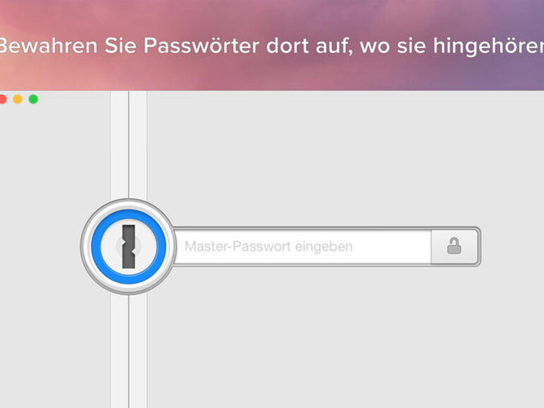 1Password 5.0 - Eingabe des Masterkennworts