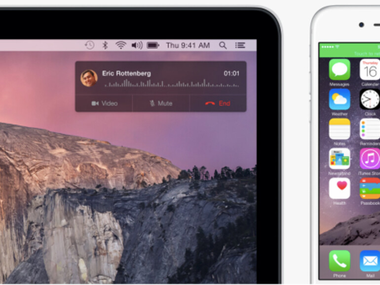 Während eines Geprächs kann der Nutzer ohne Unterbrechung vom Mac auf das iPhone wechseln