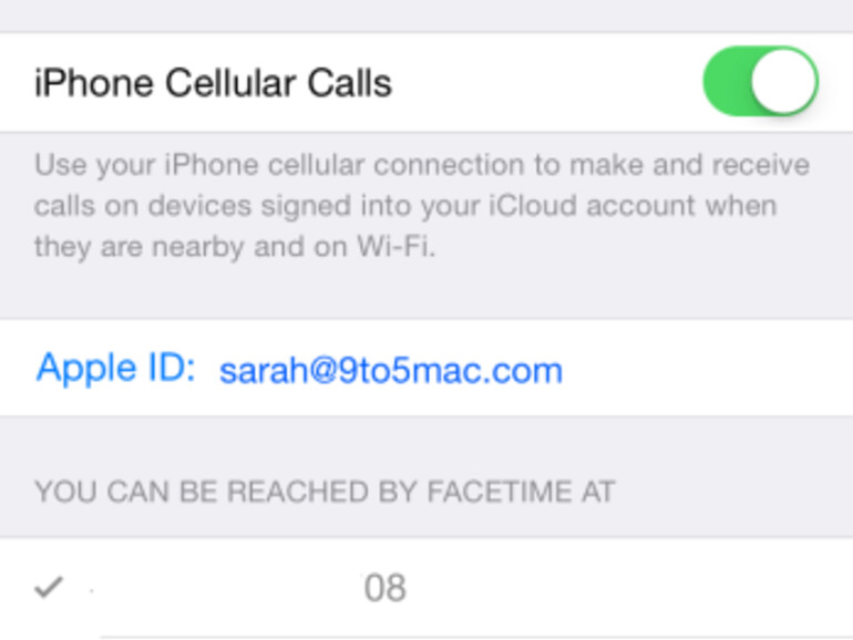 Auch auf dem iPhone muss "iPhone-Mobilfunkanrufe" aktiviert sein
