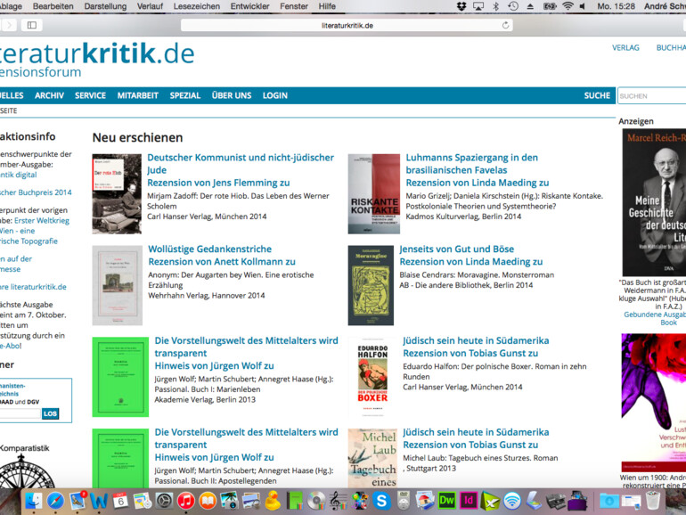 Das neue Safari-Fenster in Yosemite präsentiert sich ungemein schlicht. Keine großen Leistenstören, alle wichtigen Buttons sind vorhanden. Selbst auf kleinen Bildschirmen werden Webseiten jetzt gut angezeigt.