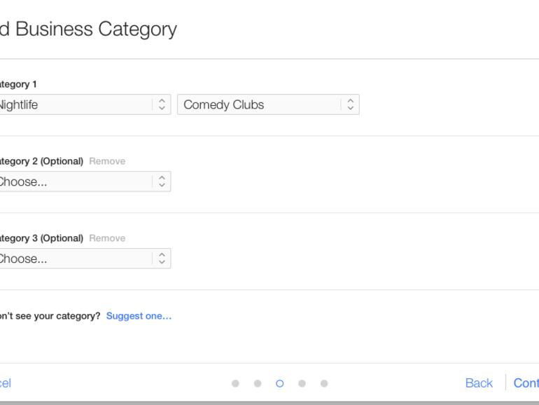 Danach können für das jeweilige Unternehmen bis zu drei Kategorien festgelegt werden