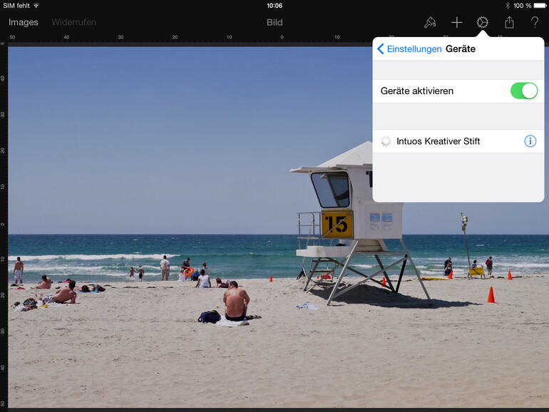 Für präzises Arbeiten können Sie Pixelmator auch mit drucksensitiven Stiften steuern