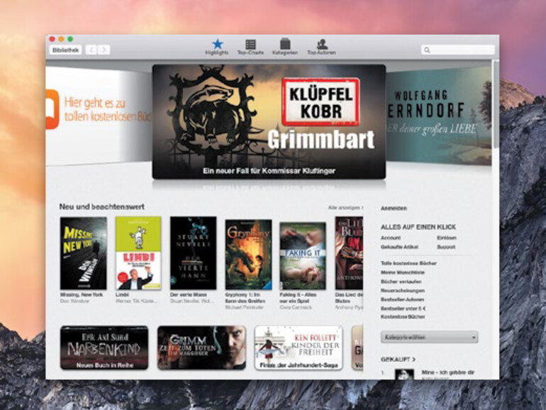 Wer gern und viel liest, wird im iBooks Store fündig. Über die iBooks-App werden eBooks gekauft, heruntergeladen und geöffnet