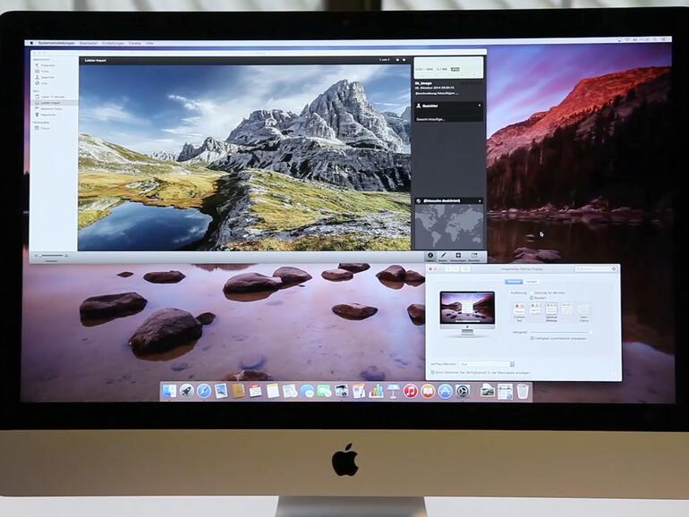 In den Systemeinstellungen können außer dem Standardmodus (Optimal) noch vier weitere Anzeigemodi zwischen „Größerer Text“ und „Mehr Fläche“ gewählt werden