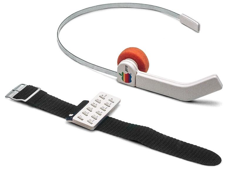 Ein Entwurf für eine Apple-Uhr und ein passendes Headset.