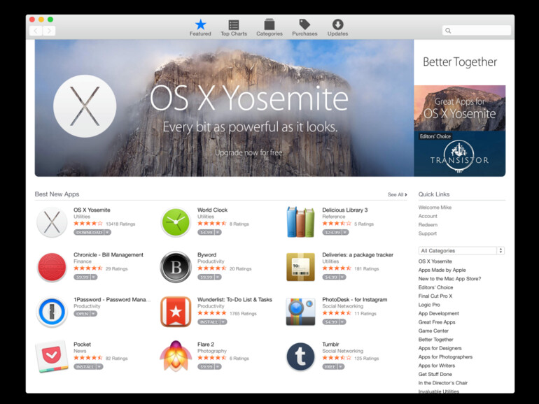 Apple hat seinen Mac App Store überarbeitet