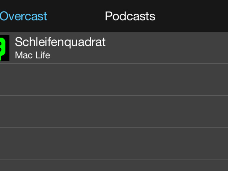 Wie auch in der Musik-App werden auch Podcasts in Instacast aus einer Liste ausgewählt