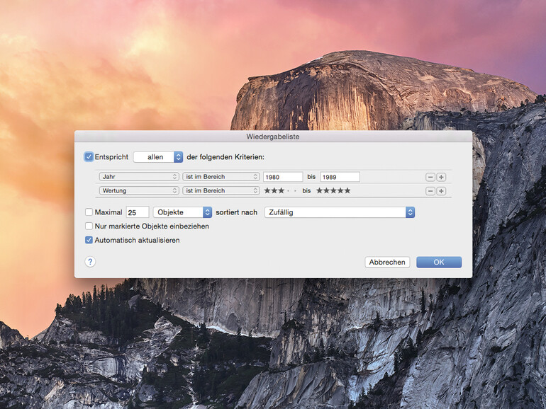 So erstellt man eine intelligente Wiedergabeliste in iTunes
