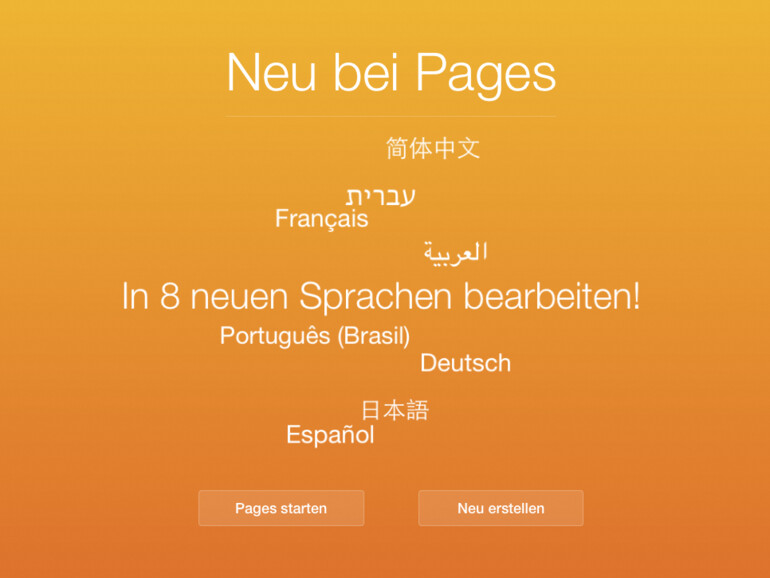 Apples iWork Office-Suite spricht jetzt auch in der iCloud deutsch