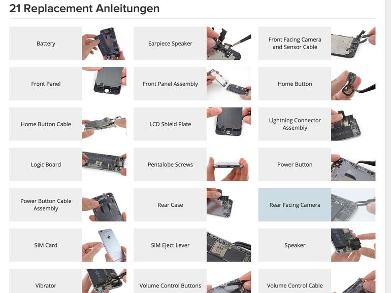 iFixit-Reparaturanleitungen für das iPhone 6/ 6 Plus