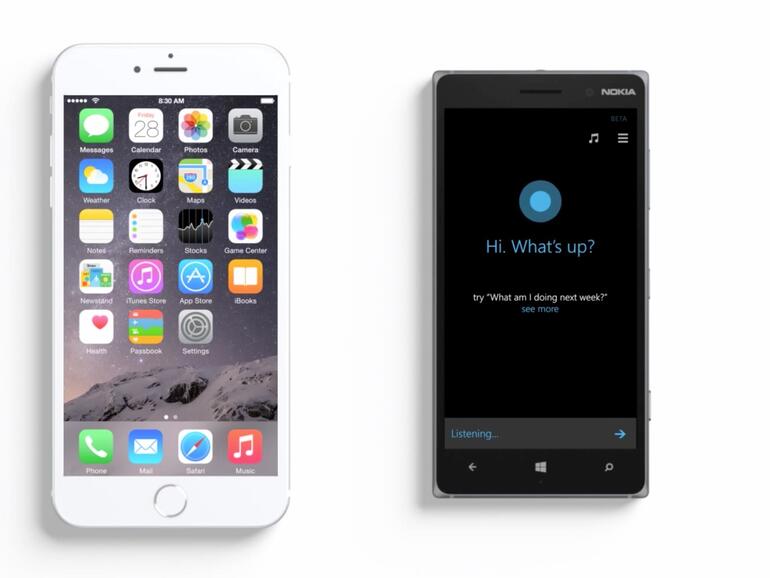 Cortana gegen Siri