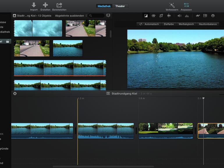 Der Punkt Farbbalance sorgt später für ein gleichmäßiges Farbbild Ihrer Aufnahmen und kann Hauttöne korrigieren
