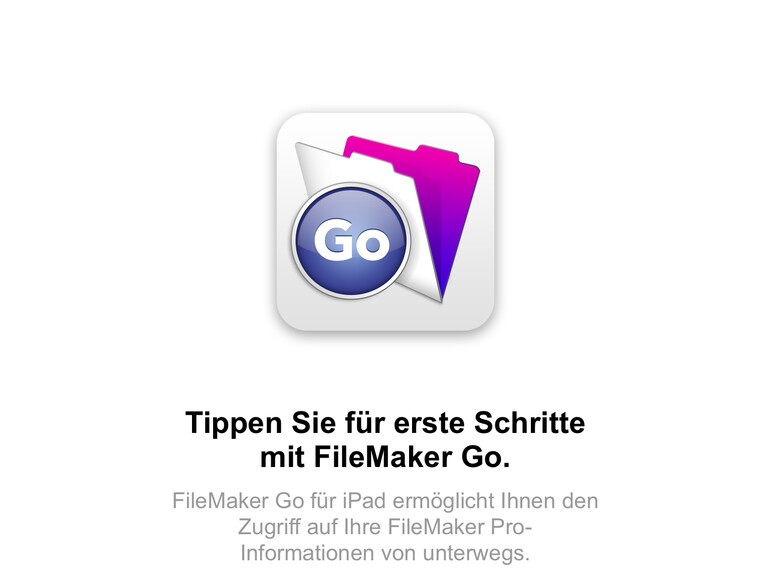 Schritt 7: Aus dem App Store müssen Sie sich FileMaker Go (kostenlos) ­laden. Damit können Sie Ihre ­Datenbanken auch auf dem iPad öffnen und bearbeiten. Die Änderungen werden dann auch auf dem Rechner berücksichtigt.