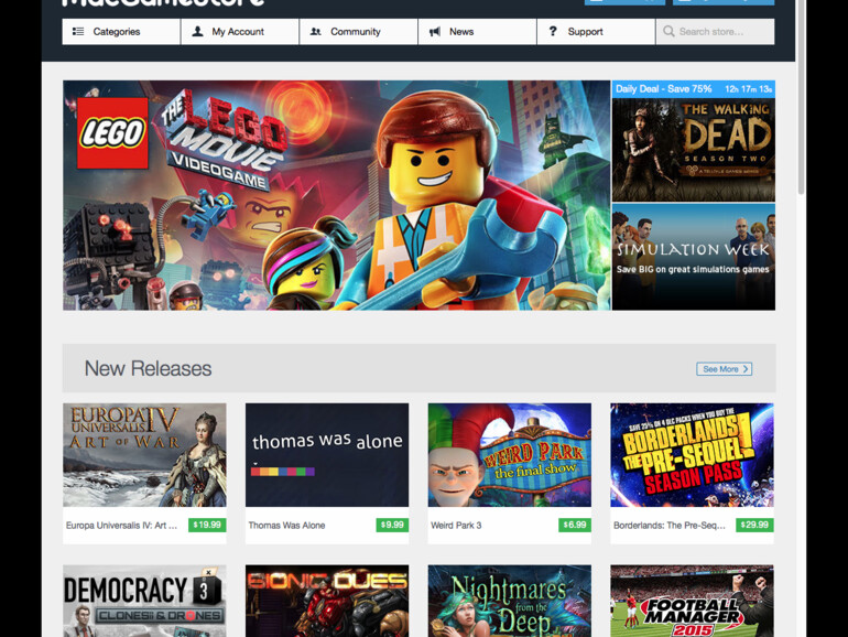 MacGameStore: Hier finden Sie ein umfangreiches Angebot an Mac-Spielen von verschiedenen Entwicklern.