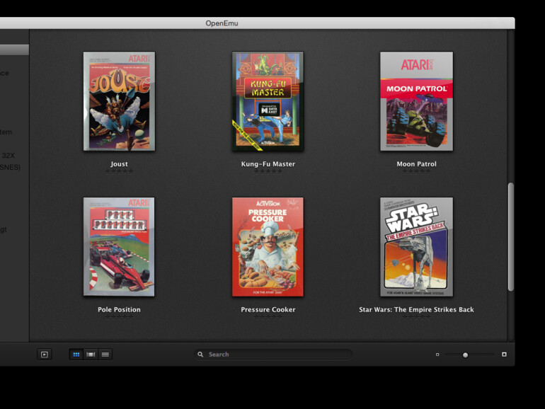 Die grafisch schöne und übersichtliche Bibliothek von OpenEmu