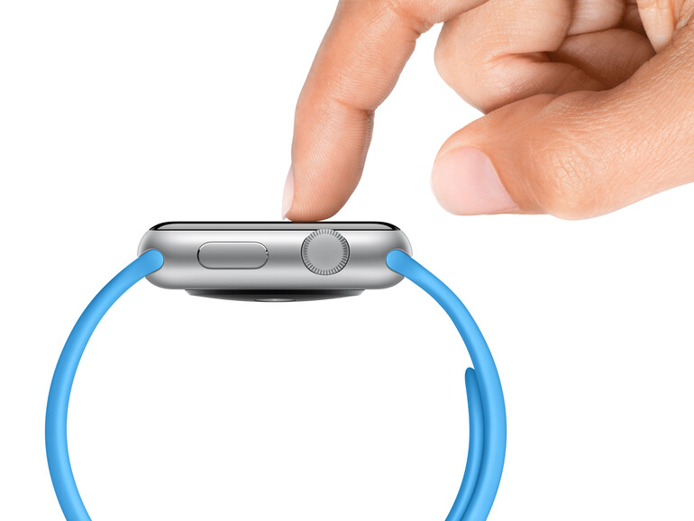Noch lassen sich keine Buttons auf dem  Apple-Watch-Display erkennen.