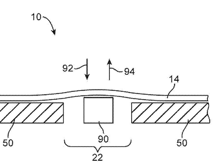 Patentantrag 20140362020 - taktile Oberfläche für Touchscreens