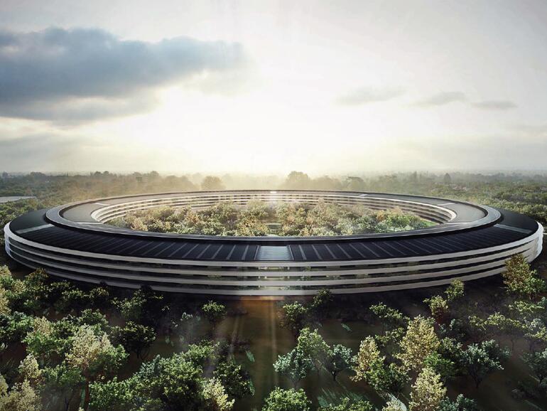 Wird zwar noch nicht 2015 fertiggestellt werden, wird uns aber sicherlich durch das Jahr als Thema begleiten: Der neue Apple-Campus