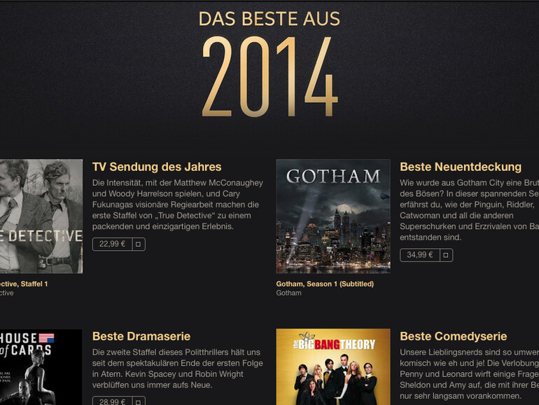 Die besten Serien des Jahres 2014