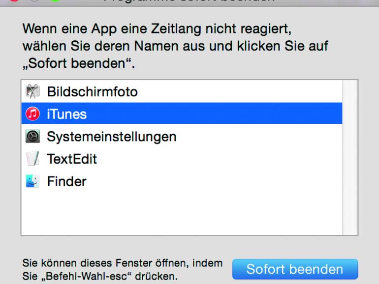 Nie verkehrt ist es, Programme, die Sie nicht verwenden, zu beenden.