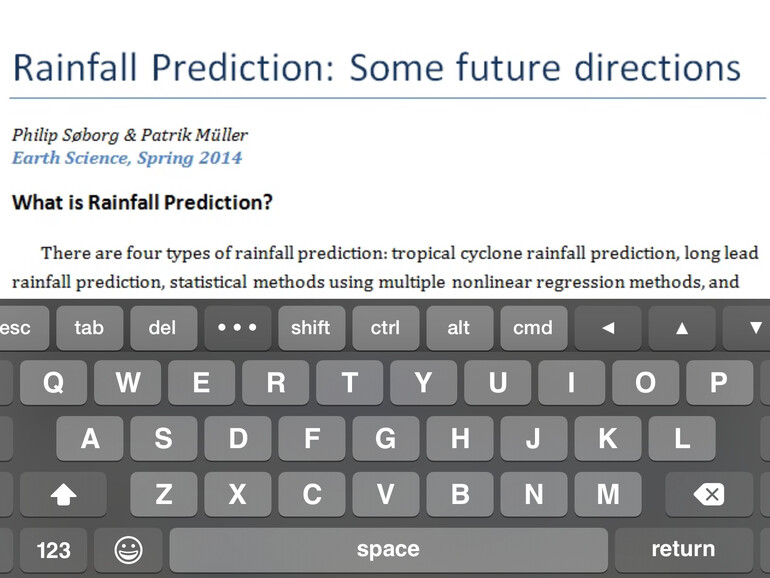 Tastatur von Parallels Access auf dem iPhone 6 Plus