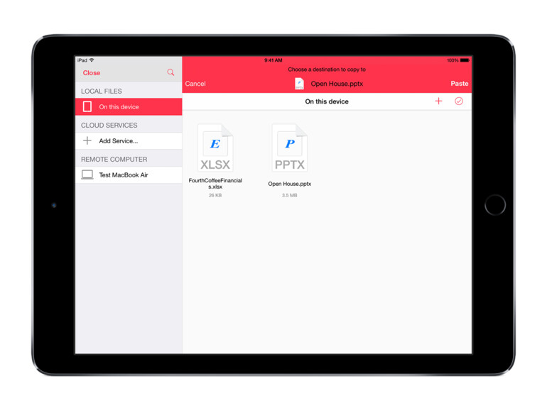 lokal gespeicherte Dateien in Parallels Access