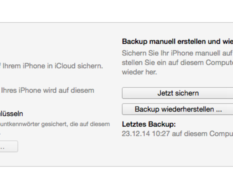 Unbedingt vorab ein Backup durchführen, um Datenverlust zu vermeiden.