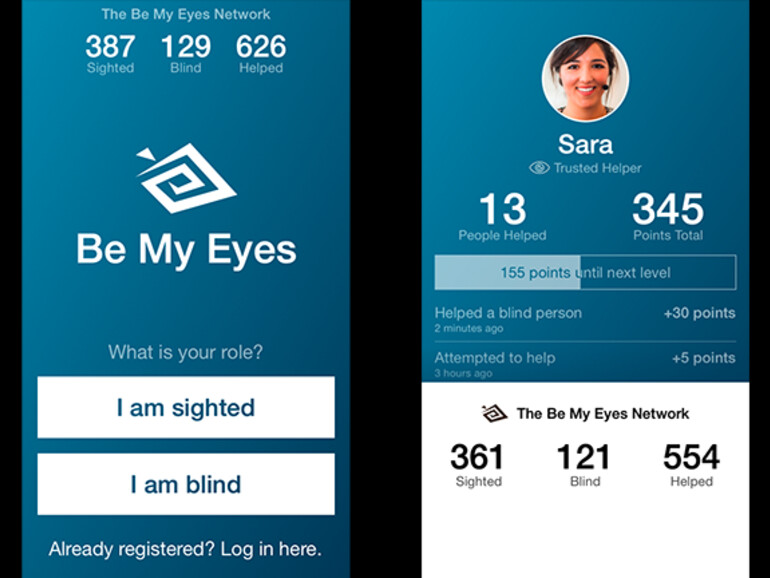 Für die Nutzung von Be My Eyes ist ein Account notwendig