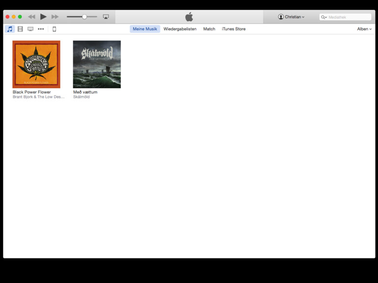 03. Wenn das Fenster mit dem Fortschrittsbalken verschwunden ist, sollte Ihr iTunes ungefähr so aussehen, nämlich frisch gefüllt mit neuer Musik.