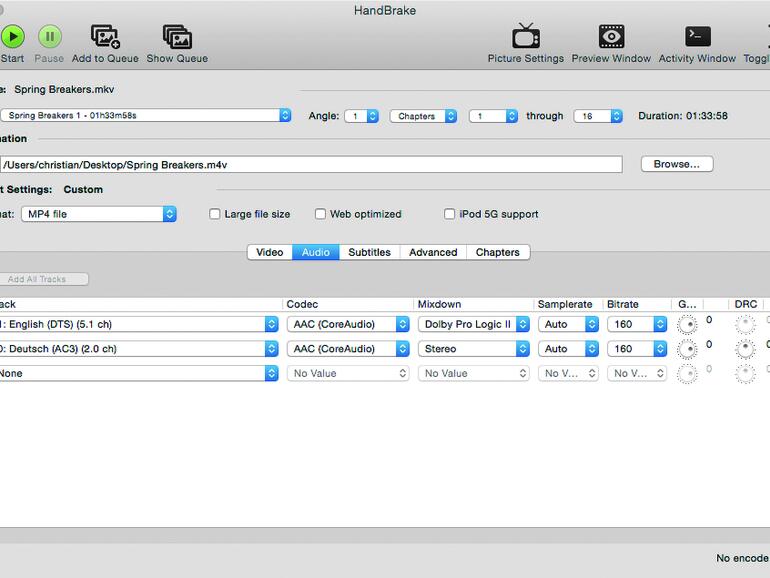 Die Spracheneinstellungen im unteren Reiter Audio können Sie so belassen, wie Sie sind. Nun klicken Sie oben links auf den grünen Startknopf.