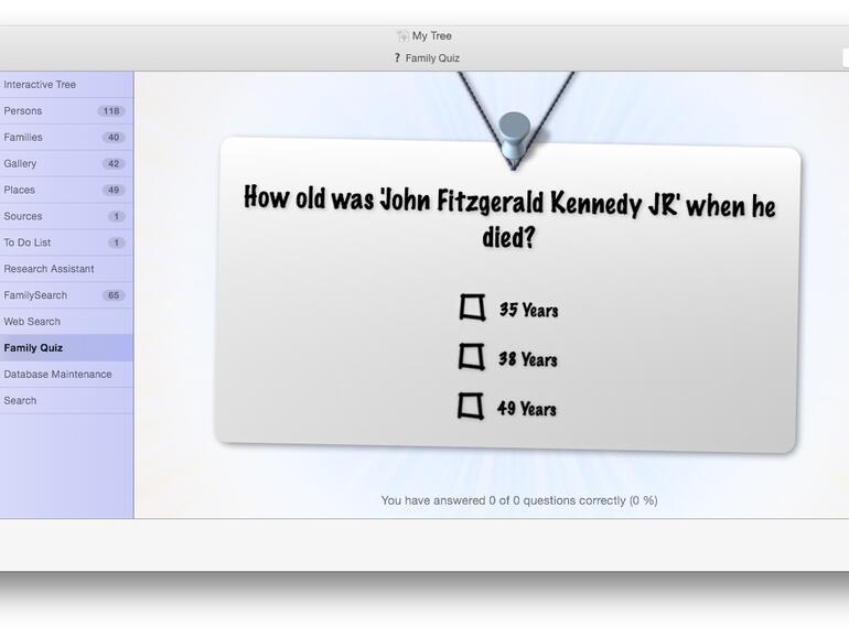 Familienquiz in MacStammbaum