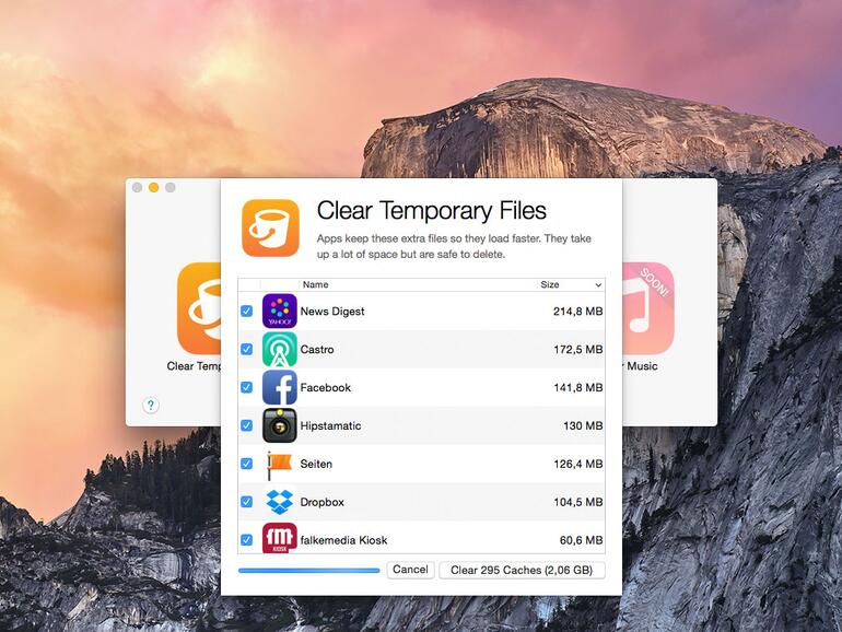 Im Test belegen die temporären Dateien mehr als 2 GB!
