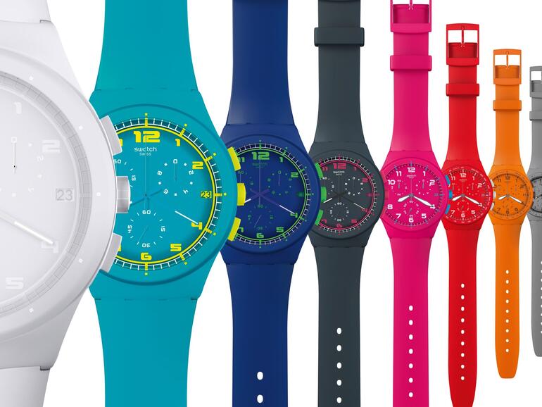 Den quietsch-bunten Swatch-Uhren folgt bald eine Smart(s)watch