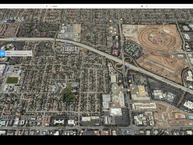 Der Apple Campus 2 liegt unweit des Infinite Loop