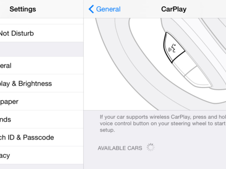 Kabellose Anbindung an CarPlay