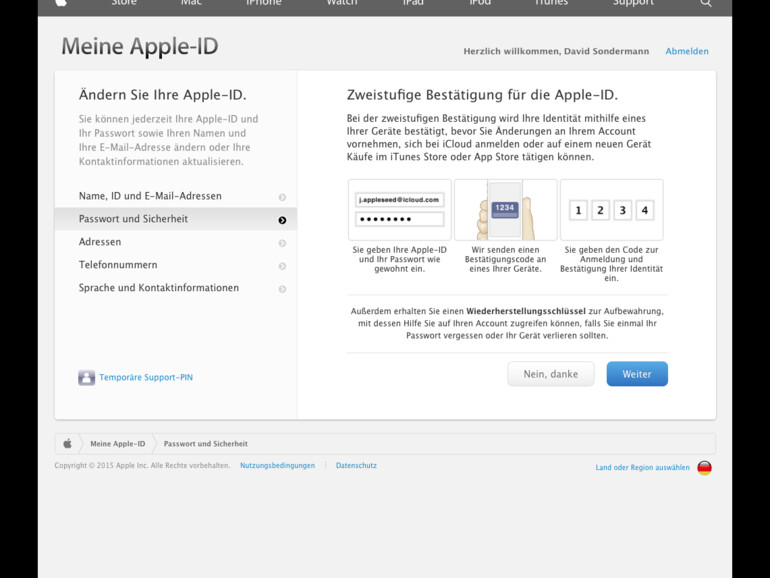 3. Im nächsten Schritt wird erklärt, das bei der saugenden zweistufigen Bestätigung ein Bestätigungscode auf ein zuvor freigebendes Gerät gesendet wird, den Sie bei der Anmeldung eingeben müssen. Außerdem werden Sie im Laufe der...