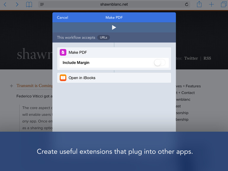 Workflow als Extension