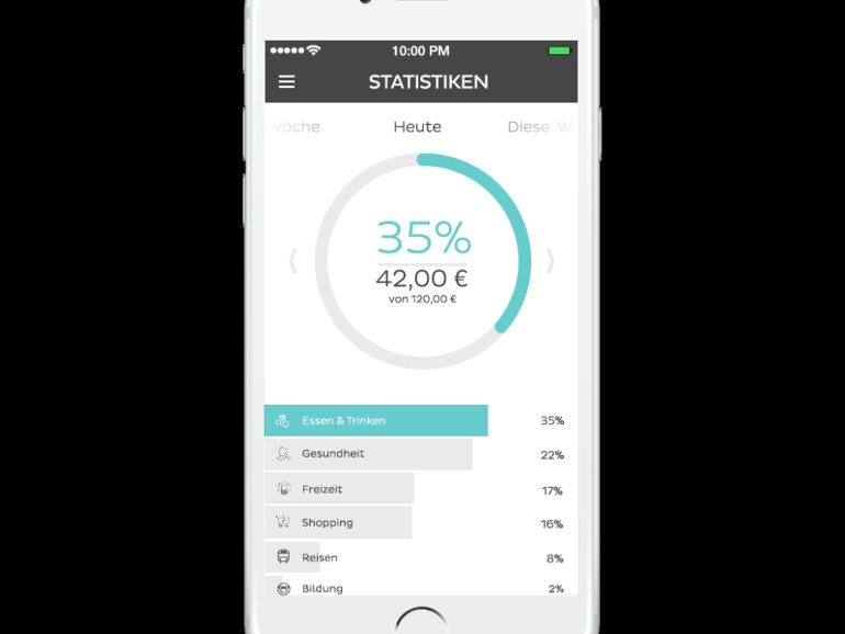 App und Website bieten Statistiken über die eigenen Ausgaben an.
