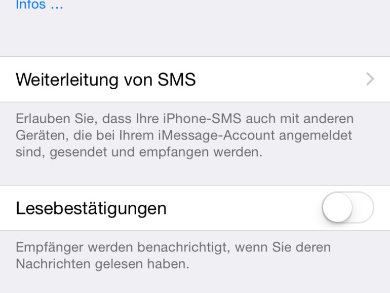 iMessage-Regler muss aktiviert sein