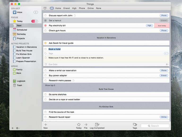 Umfangreiche Aufgabenverwaltung: Things
