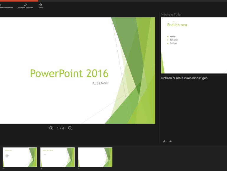 Der neue Präsentationsmodus in PowerPoint 2016