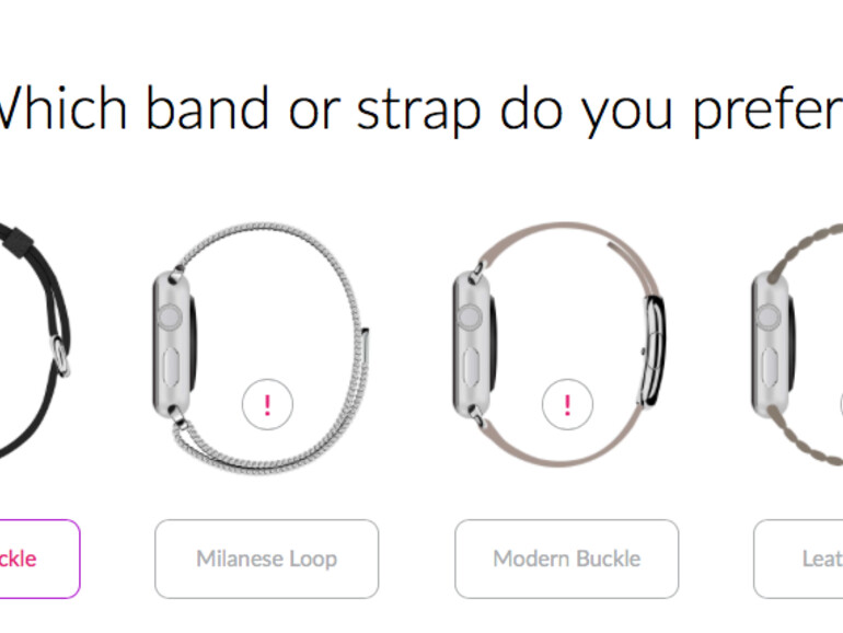 ... zum Schluss die Farbe und das Material des Armbands festlegen,