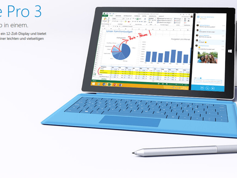 Das Surface Pro 3 ist nur 0,91 Zentimeter dick und damit dünner als das MacBook mit seinen 1,31 Zentimetern an der dicksten Stelle